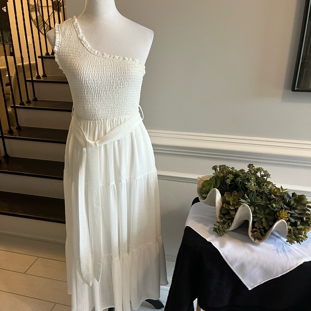 The Clothing Company White One-Shoulder Dress (Never Worn New with No Tags )